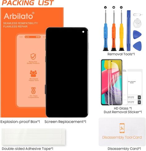 【أداء عالي التكلفة】 غير أصلي لمجموعة شاشة بديلة Samsung Galaxy S10 مقاس 6.1 بوصة شاشة صلبة مغلفة IPS | إطار مثبت مسبقًا | يتضمن أدوات إصلاح (بدون وظيفة بصمة الإصبع) in Kuwait