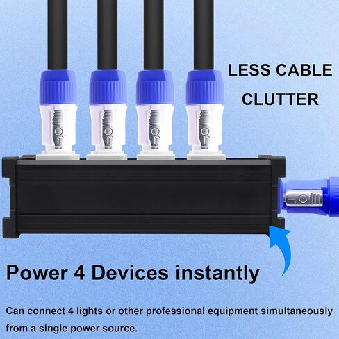 PowerCon 1 Input to PowerCon 4 Output Splitter Adapter 4 Channel 3-Pin Female to Female Connector for LED Screen Stage Light Audio Video Equipment and More in Kuwait