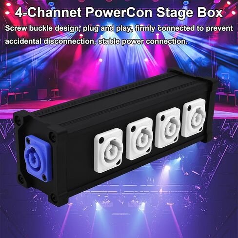 PowerCon 1 Input to PowerCon 4 Output Splitter Adapter 4 Channel 3-Pin Female to Female Connector for LED Screen Stage Light Audio Video Equipment and More in Kuwait