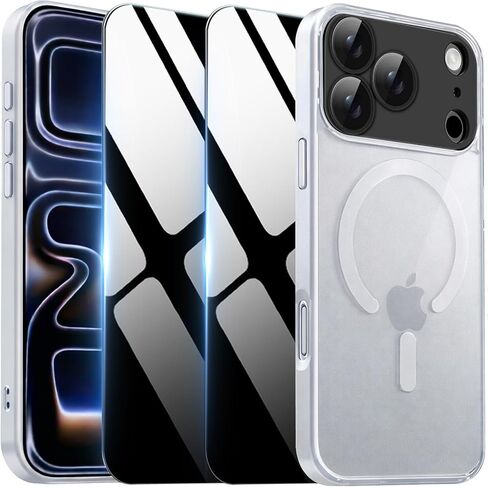 حافظة مغناطيسية لهاتف iPhone 14 Pro Max مع واقي شاشة للخصوصية وغطاء كاميرا [متوافقة مع MagSafe]، حافظة هاتف ناعمة مقاومة للصدمات وغطاء واقٍ لهاتف iPhone 14 ProMax، أسود in Kuwait