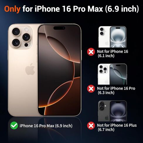 حافظة SUPFINE المغناطيسية لهاتف iPhone 16 Pro Max، متوافقة مع MagSafe، حماية كاملة للكاميرا مع واقي الشاشة، غطاء هاتف مقاوم للصدمات من السيليكون مع بطانة من الألياف الدقيقة المضادة للخدش، أرجواني داكن in Kuwait