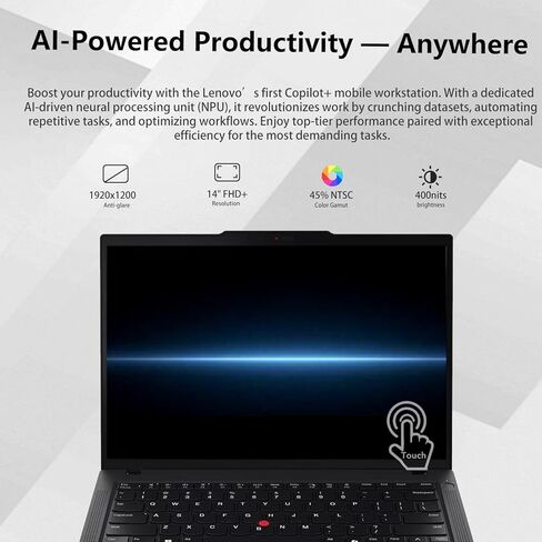 Lenovo PCONLINE 2025-2026 ThinkPad P14s Business Laptop، AMD Ryzen AI 7 PRO 350، شاشة لمس 14 بوصة FHD+ IPS، 96 جيجا DDR5، 4 تيرابايت SSD، Wi-Fi 7، HDMI، Windows 11 Pro، أسود، Copilot+ محطة عمل متنقلة in Kuwait