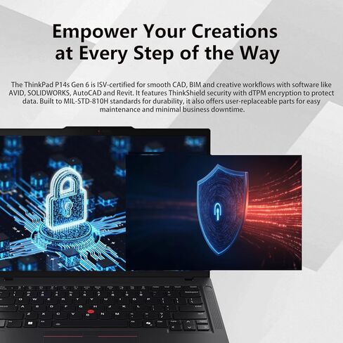 Lenovo PCONLINE 2025-2026 ThinkPad P14s Business Laptop، AMD Ryzen AI 7 PRO 350، شاشة لمس 14 بوصة FHD+ IPS، 96 جيجا DDR5، 4 تيرابايت SSD، Wi-Fi 7، HDMI، Windows 11 Pro، أسود، Copilot+ محطة عمل متنقلة in Kuwait