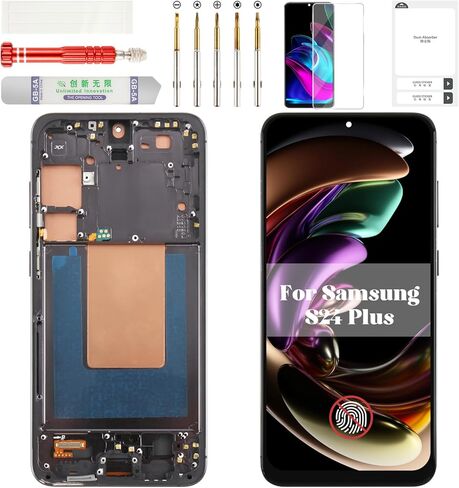 TFT لشاشة Samsung S24 Plus لشاشة Samsung S24 Plus LCD لمجموعة Galaxy SM-S926B محول رقمي يعمل باللمس مع إطار SM-S926U SM-S926W SM-S926N SM-S926E أسود (بدون وظيفة بصمة الإصبع) in Kuwait