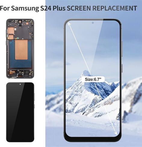 TFT لشاشة Samsung S24 Plus لشاشة Samsung S24 Plus LCD لمجموعة Galaxy SM-S926B محول رقمي يعمل باللمس مع إطار SM-S926U SM-S926W SM-S926N SM-S926E أسود (بدون وظيفة بصمة الإصبع) in Kuwait