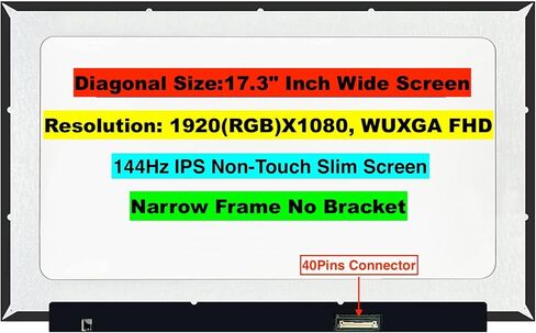 EM EMAJOR TECH New Screen Replacement for Lenovo FRU 5D10T07331 1920X1080 FHD 144Hz Non-Touch LCD LED Display with Set of Tape and Tools in Kuwait