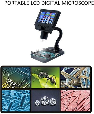Microscope Accessories Kit G600 Portable LCD Digital Microscope with High Brightness 8 LEDs Microscope Slides in Kuwait
