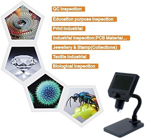 Microscope Accessories Kit G600 Portable LCD Digital Microscope with High Brightness 8 LEDs Microscope Slides in Kuwait