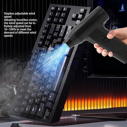 Luqeeg Electric Air Duster, Efficient 6 Connectors Compressed Cordless Hand Blower, Keyboard Cleaner | Cleaning Tools | Dust Cleaner for Cleaning Keyboards Cameras Air Beds Boats in Kuwait