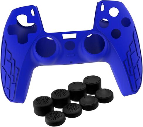 CALANDIS™ Anti-Slip Silicone Sleeve Case Skin Covers for PS5 Controller Blue | Controllers & Attachments | Video Game Accessories in Kuwait