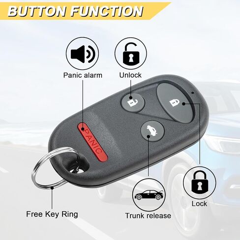 استبدال Vurkcy Key Fob لسيارة Honda CRV 2002-2004 للتحكم عن بعد للدخول بدون مفتاح، OUCG8D344HA OUCG8D-344H-A، 4 أزرار، قطعتان in Kuwait