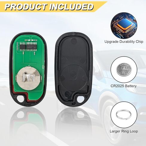 استبدال Vurkcy Key Fob لسيارة Honda CRV 2002-2004 للتحكم عن بعد للدخول بدون مفتاح، OUCG8D344HA OUCG8D-344H-A، 4 أزرار، قطعتان in Kuwait