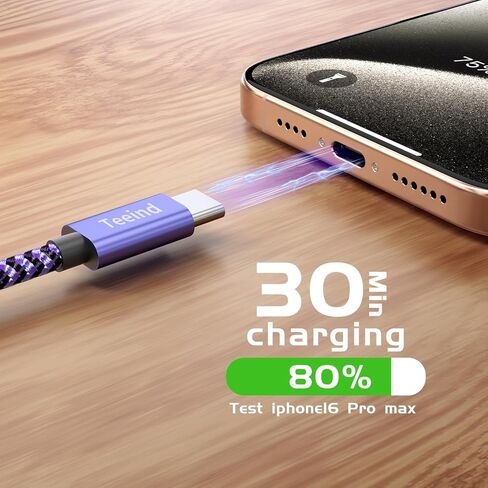USB C Cable 5-Pack (2×6FT, 3×3FT), 60W PD Fast Charging USB-C to USB-C Cable, Compatible with iPhone 17/17 Pro, MacBook, iPad, Samsung Galaxy S25, for Home & Travel in Kuwait