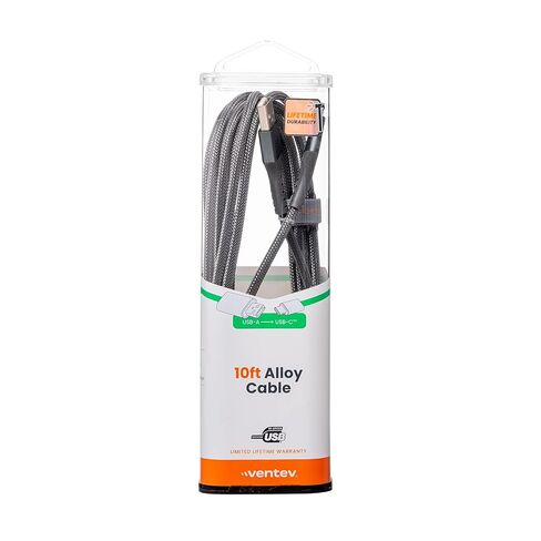 كابل Ventev Alloy USB A إلى USB C عالي السرعة وشديد التحمل بطول 10 أقدام in Kuwait