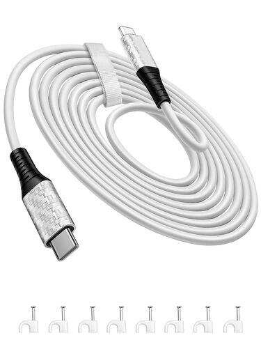 كابل تمديد طاقة USB C بطول 30 قدمًا، كابل شحن سريع USB-C إلى C بقدرة 60 وات لهاتف iPhone 17 Pro Max 16 Plus 15/MacBook/iPad، سلك شاحن موسع طويل جدًا من النوع C لهاتف Samsung Galaxy S26 Ultra S25 S24 in Kuwait