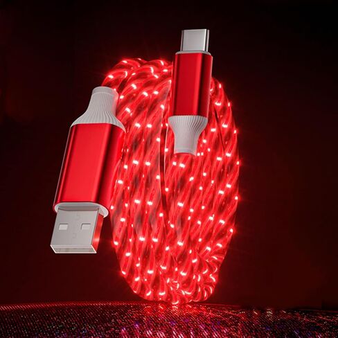 كابل USB A إلى C بطول 10 أقدام LED مضيء بالنجوم من النوع C سلك شاحن USB C مضاء متوافق مع الهاتف 16 15، وSamsung Galaxy S24 S23، وPixel والمزيد، أزرق in Kuwait