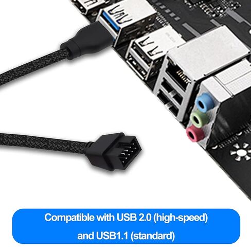 USB 2.0 to 9Pin Motherboard Header Adapter Cable USB Type A Male to 9 Pin Male Motherboard Data Cable Converter Extension Cord -20cm-2pcs in Kuwait
