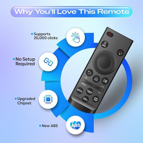 【Pack of 2】 Universal for Samsung TV Remote, Compatible with Samsung Remote Control for Smart TV, BN59-01388A Replacement for CU7000/DU7200, for 2015-2026 Crystal UHD Frame QLED LED HDTV Series TVs in Kuwait