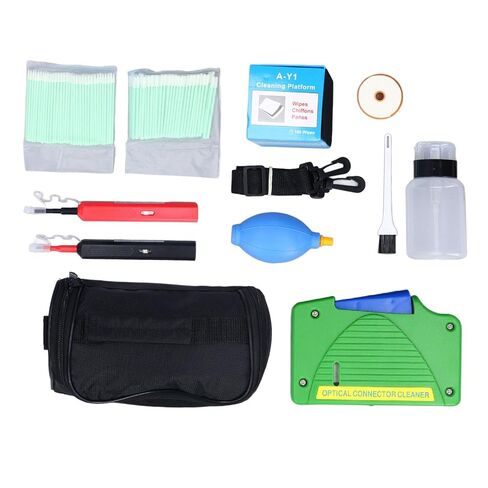 Haofy Fiber Optic Cleaning Kit 11 Pieces with 800+ Cycles Pen for SC FC ST LC MU Connectors - Solvent Free Anti Static Paper Replaceable Core for Field Tech Data Center Maintenance in Kuwait