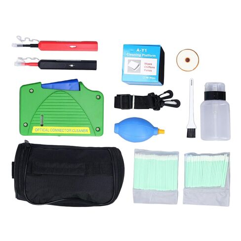 Haofy Fiber Optic Cleaning Kit 11 Pieces with 800+ Cycles Pen for SC FC ST LC MU Connectors - Solvent Free Anti Static Paper Replaceable Core for Field Tech Data Center Maintenance in Kuwait