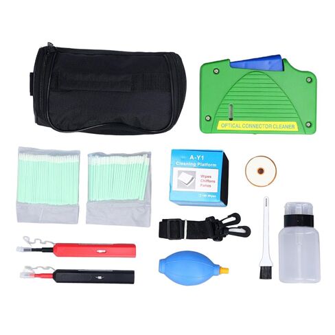 Haofy Fiber Optic Cleaning Kit 11 Pieces with 800+ Cycles Pen for SC FC ST LC MU Connectors - Solvent Free Anti Static Paper Replaceable Core for Field Tech Data Center Maintenance in Kuwait