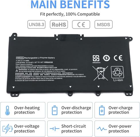HW03XL L97300-005 استبدال بطارية الكمبيوتر المحمول HP Pavilion 15-EG 15-EH 17-CN 17-CP 15-EG0000 15t-eg000 15-EG1XXX 15-EG0010NR 17-CN0000 17-CN0XXX 17-CP0000 17-CP0XXX HW03041XL-PL HSTNN-IB90 in Kuwait