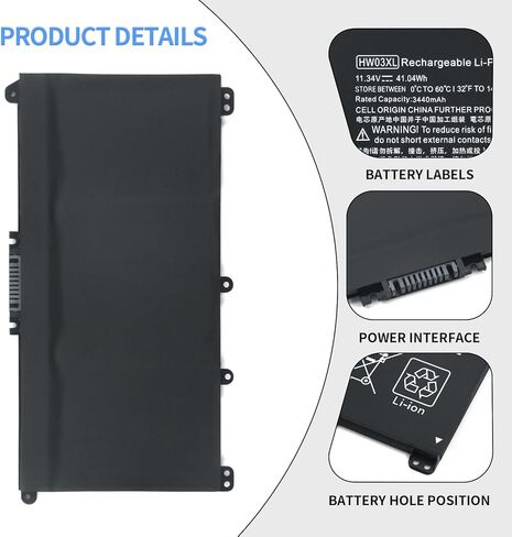 HW03XL L97300-005 استبدال بطارية الكمبيوتر المحمول HP Pavilion 15-EG 15-EH 17-CN 17-CP 15-EG0000 15t-eg000 15-EG1XXX 15-EG0010NR 17-CN0000 17-CN0XXX 17-CP0000 17-CP0XXX HW03041XL-PL HSTNN-IB90 in Kuwait