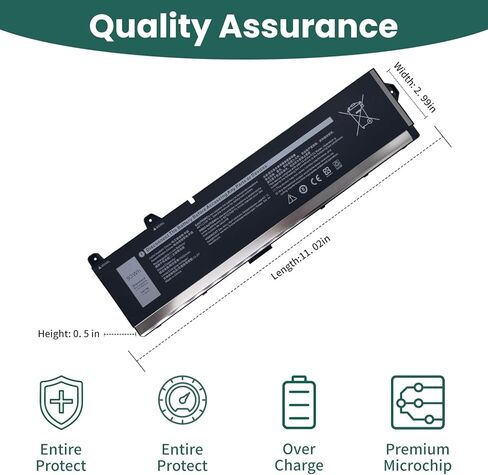 X9FTM Laptop Battery Replacement for Dell Precision 7770 7670 7680 7780 Series Notebook RCVVT 965V4 0965V4 5JMD8 05JMD8 [11.55V 93Wh] in Kuwait