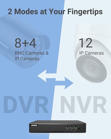 ANNKE 4K 8 قنوات AI DVR مع اكتشاف الإنسان/المركبة، 5 في 1 H.265+ مسجل فيديو رقمي آمن يعمل مع Alexa، يدعم 8CH التناظرية و4CH 8MP IP كاميرات لنظام CCTV المنزلي، محرك أقراص ثابتة 2 تيرابايت in Kuwait