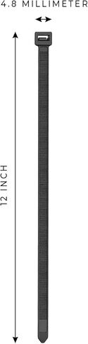 Premium 1000-Pack 12" Inch Black Nylon Zip Ties, 60 lbs, UV Resistant Cable Ties for Indoor & Outdoor in Kuwait