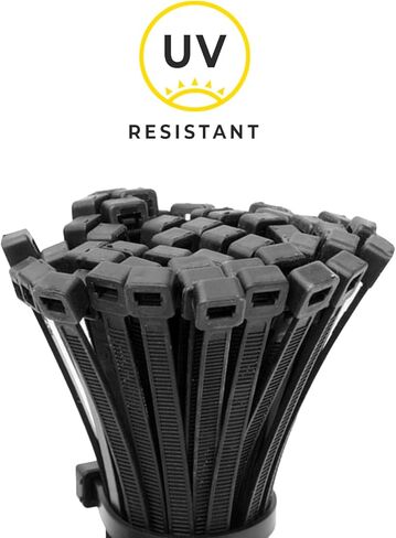 Premium 1000-Pack 12" Inch Black Nylon Zip Ties, 60 lbs, UV Resistant Cable Ties for Indoor & Outdoor in Kuwait