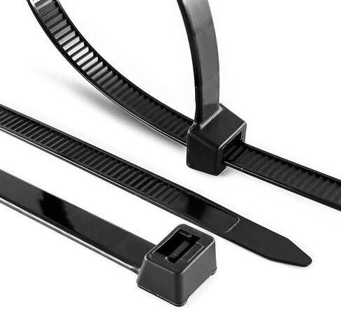 Premium 1000-Pack 12" Inch Black Nylon Zip Ties, 60 lbs, UV Resistant Cable Ties for Indoor & Outdoor in Kuwait