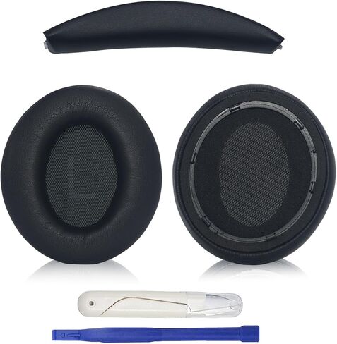 Adhiper Q45 Replacement Earpads & Headband Replacement for Anker Soundcore Space Q45 Headphones,Protein Leather Ear Cushions Durability（Black） in Kuwait