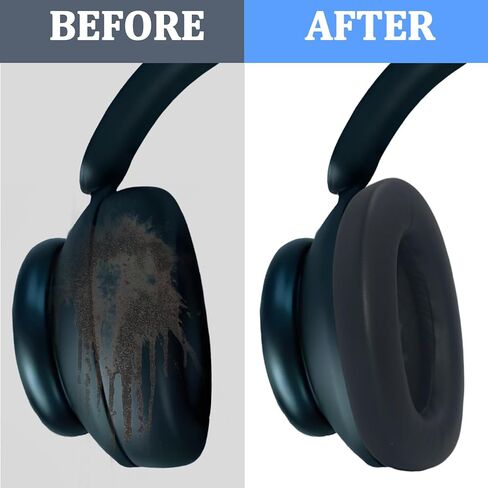 Adhiper Q45 Replacement Earpads & Headband Replacement for Anker Soundcore Space Q45 Headphones,Protein Leather Ear Cushions Durability（Black） in Kuwait