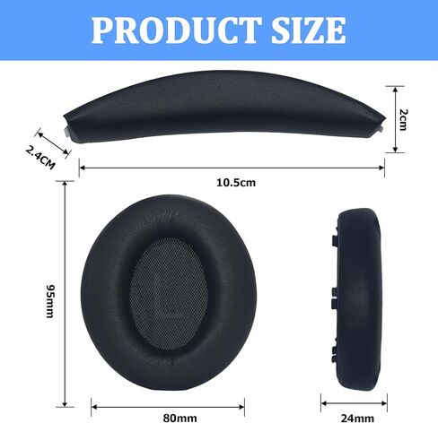 Adhiper Q45 Replacement Earpads & Headband Replacement for Anker Soundcore Space Q45 Headphones,Protein Leather Ear Cushions Durability（Black） in Kuwait