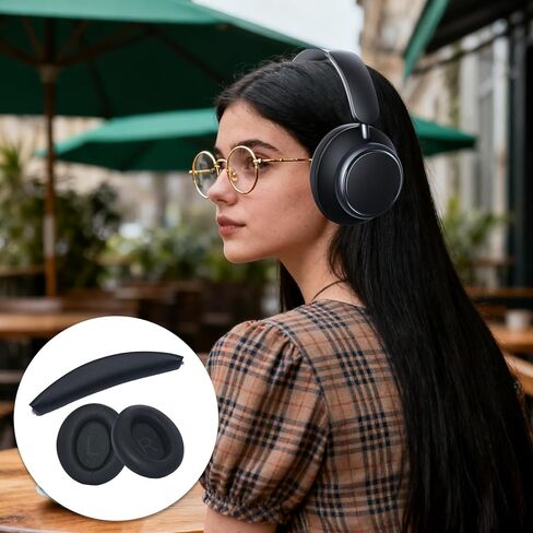 Adhiper Q45 Replacement Earpads & Headband Replacement for Anker Soundcore Space Q45 Headphones,Protein Leather Ear Cushions Durability（Black） in Kuwait