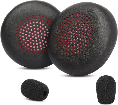 Savi 7320 Ear Pads Replacement Cushions Compatible with Poly Savi 7300,Savi 7320,Savi 7310,Savi 7410,Savi 7420 Office Headset Earpads Ear Cups Protein Leather Accessories-Black in Kuwait