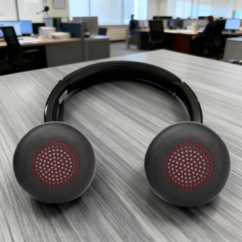 Savi 7320 Ear Pads Replacement Cushions Compatible with Poly Savi 7300,Savi 7320,Savi 7310,Savi 7410,Savi 7420 Office Headset Earpads Ear Cups Protein Leather Accessories-Black in Kuwait