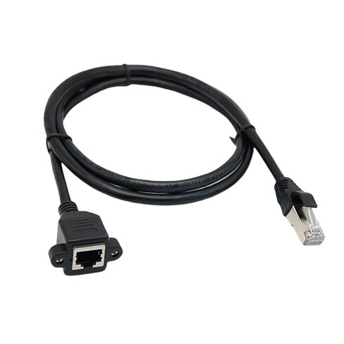 CAT6 RJ45 Cable Male to Female Screw Panel Mount Ethernet Networking Extension for Industrial Chassis Computer Gaming Ethernet in Kuwait