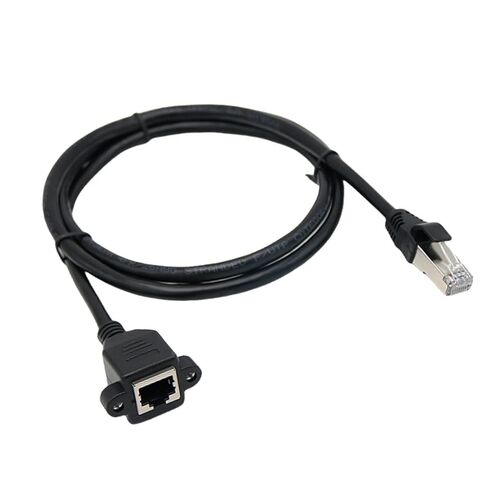 CAT6 RJ45 Cable Male to Female Screw Panel Mount Ethernet Networking Extension for Industrial Chassis Computer Gaming Ethernet in Kuwait