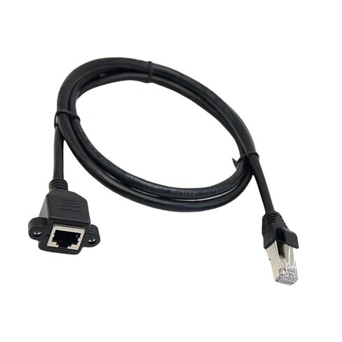 CAT6 RJ45 Cable Male to Female Screw Panel Mount Ethernet Networking Extension for Industrial Chassis Computer Gaming Ethernet in Kuwait