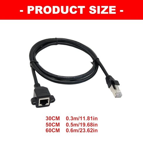 CAT6 RJ45 Cable Male to Female Screw Panel Mount Ethernet Networking Extension for Industrial Chassis Computer Gaming Ethernet in Kuwait