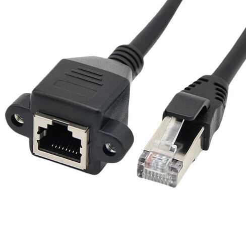 CAT6 RJ45 Cable Male to Female Screw Panel Mount Ethernet Networking Extension for Industrial Chassis Computer Gaming Ethernet in Kuwait