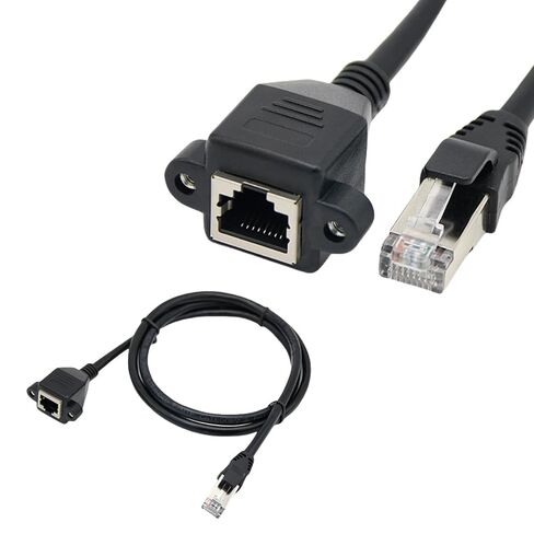 CAT6 RJ45 Cable Male to Female Screw Panel Mount Ethernet Networking Extension for Industrial Chassis Computer Gaming Ethernet in Kuwait