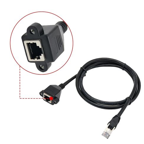 CAT6 RJ45 Cable Male to Female Screw Panel Mount Ethernet Networking Extension for Industrial Chassis Computer Gaming Ethernet in Kuwait