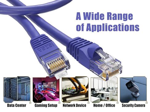 كابل إيثرنت Cat 6 550 ميجا هرتز UTP Snagless، سلك تصحيح الشبكة (أرجواني، 50 قدم) in Kuwait