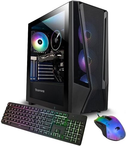 iBUYPOWER TraceMesh 7 Gaming Desktop PC, 14th Gen Intel 20-Core i7-14700F, NVIDIA GeForce RTX 4060, 64GB DDR5 RAM, 4TB SSD, Gaming Keyboard and Mouse, Windows 11 Home in Kuwait