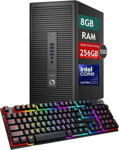 أجهزة الكمبيوتر المكتبية HP ProDesk 600 G2 Mini Tower، Core i5-6500 3.2 جيجا هرتز، حتى 3.6 جيجا هرتز، ذاكرة الوصول العشوائي 8 جيجا، 256 جيجا SSD، WiFi، BT، VGA، منفذ العرض، Windows 11 Pro (متجدد) in Kuwait