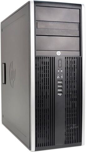 كمبيوتر مكتبي HP RGB Lights PC 8300 Tower مخصص Intel Core i5-3470 3.20 جيجا هرتز 16 جيجا بايت رام 256 جيجا بايت SSD، ويندوز 10، لوحة مفاتيح وماوس واي فاي (متجدد) in Kuwait