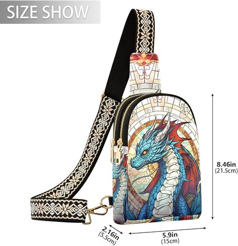 حقيبة ظهر Dragon Bohomia Sling حقيبة كتف كروس للرجال والنساء حقيبة صدر متعددة الأغراض للسفر والمشي لمسافات طويلة والرياضة in Kuwait